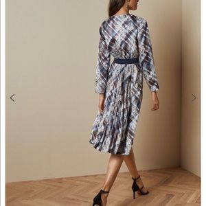 Ted Baker Lilis Quartz Long Sleeve Pleated Dress